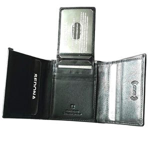 SEDONA® Trifold  Leather Wallet with Pullout Flap, RFID Protection, 11 credit card slots, Pullout ID Flap, 3 license windows