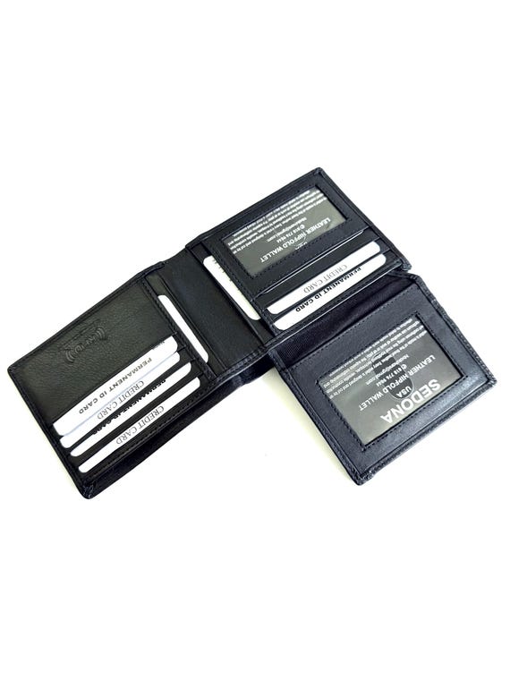 Bifold Leather RFID Wallet with 2 ID Windows