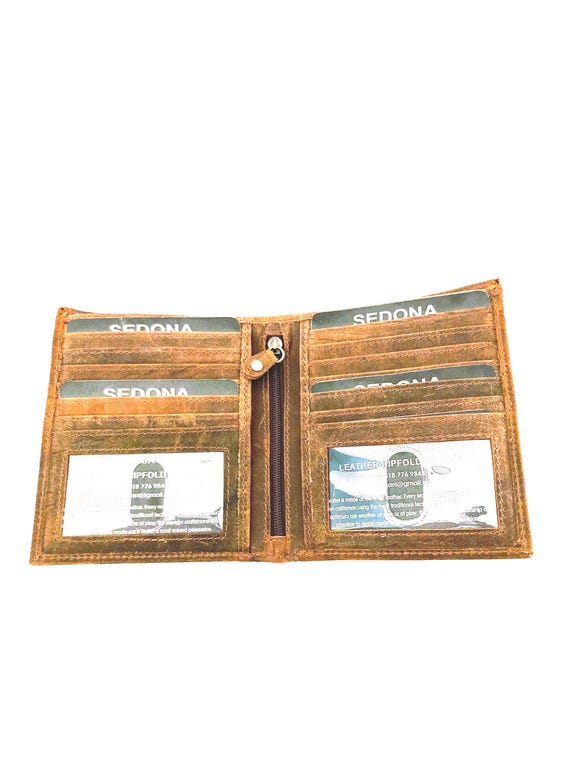 SEDONA® Buffalo Leather Hipster Wallet WITH ZIPPER
