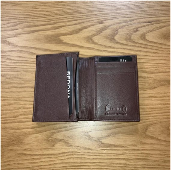 Leather Business Card Case with RFID Protection