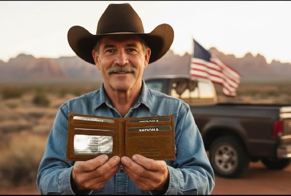 RFID Protected Buffalo Leather Minimalist bifold wallet with 6 card slots