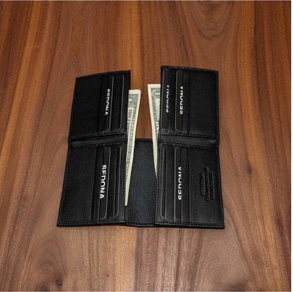 Full Grain Leather  U Shaped wallet with 2 Billfolds