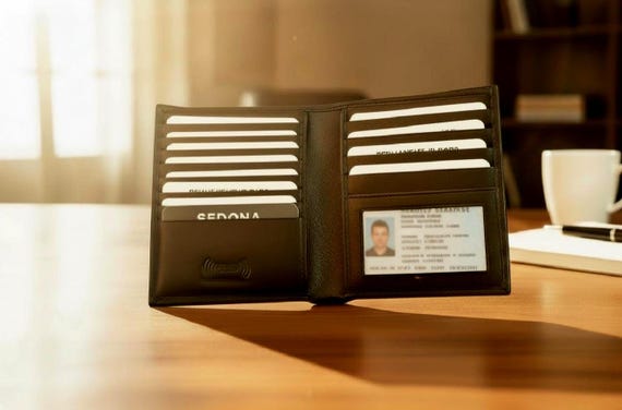 Cowhide Leather Wallet with 16 card slots