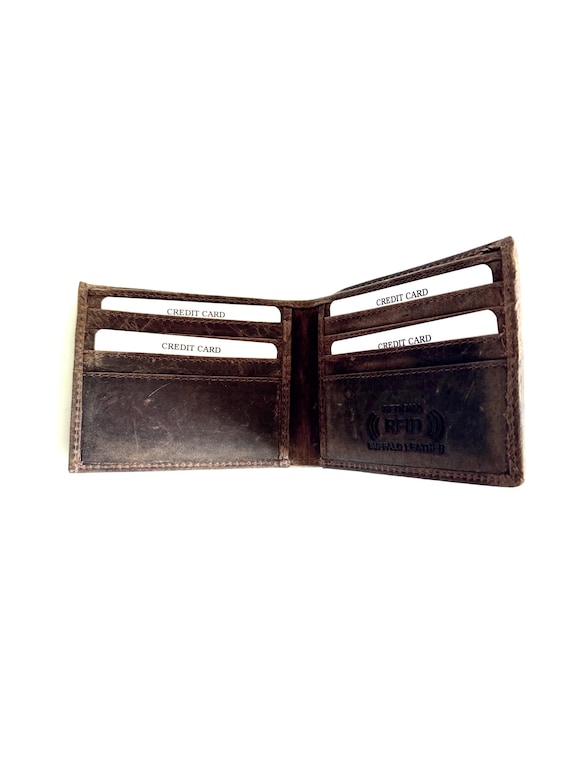 SEDONA® RFID Buffalo Leather Bifold Wallet with detachable ID holder