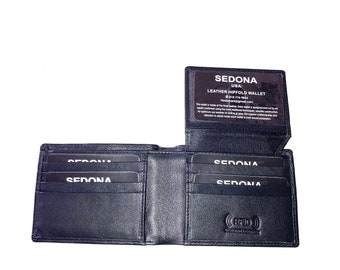 SEDONA® Bifold  Leather Wallet with Two  License Windows, 8 Credit Card Slots, RFID