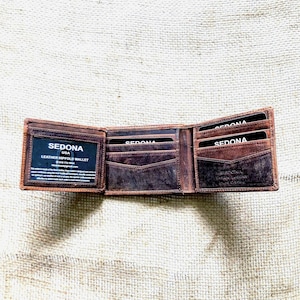 Tweevoudige SEDONA®-portemonnee met 2 licentievensters, buffelleer vintage look RFID-bescherming