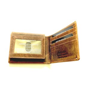 SEDONA® Buffalo Leather Bifold Wallet with 3 Windows, Vintage Look
