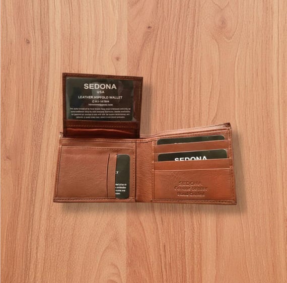 Cowhide Bifold Leather Wallet with Zipper in Cash Compartment