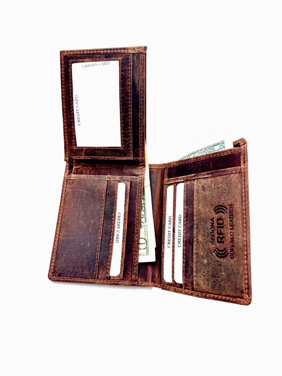 SEDONA® L-Shaped Leather wallet with 2 Cash Compartments