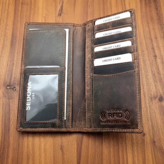 Long Rodeo Wallet Buffalo Leather RFID Safe