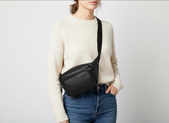 Full Grain Cowhide Leather Waist Pack with over the Shoulder option