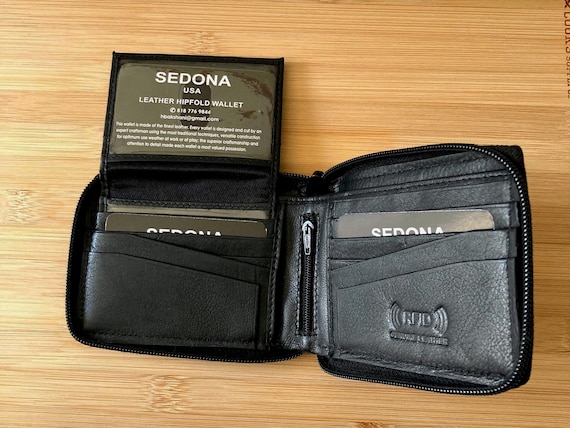 Handcrafted Leather Bifold Wallet for Men – RFID Blocking & Zip Around Closure