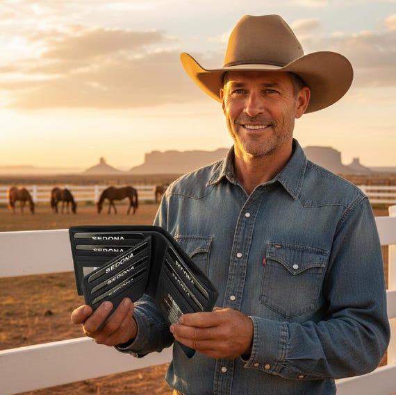 RFID protected leather hipster wallet with 20 card slots and 2 ID windows