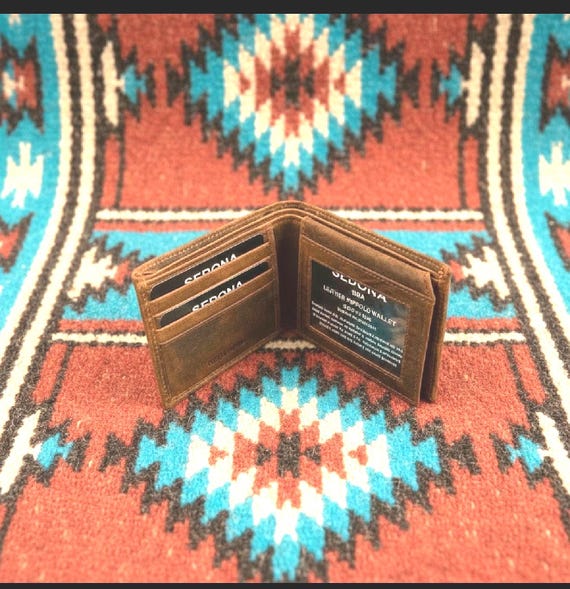 Buffalo Leather Bifold Wallet with 2 ID Slots