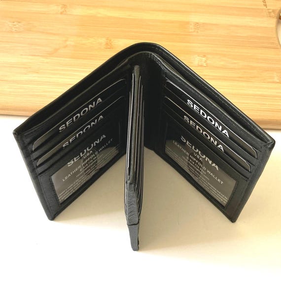 SEDONA® RFID leather hipster wallet with 20 card slots and 2 ID windows