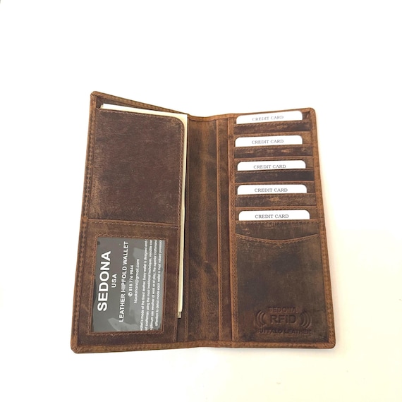 Long Rodeo Wallet Buffalo Leather RFID Safe