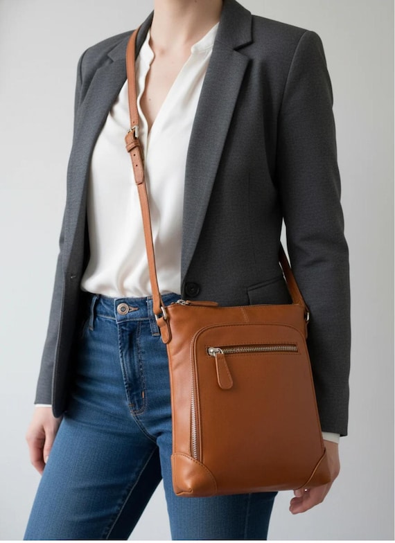 Leather hands-free Crossbody Bag for women