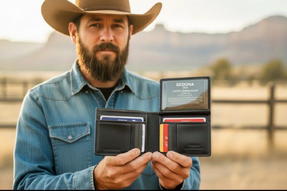 Cowhide Leather bifold wallet with 18 card Slots