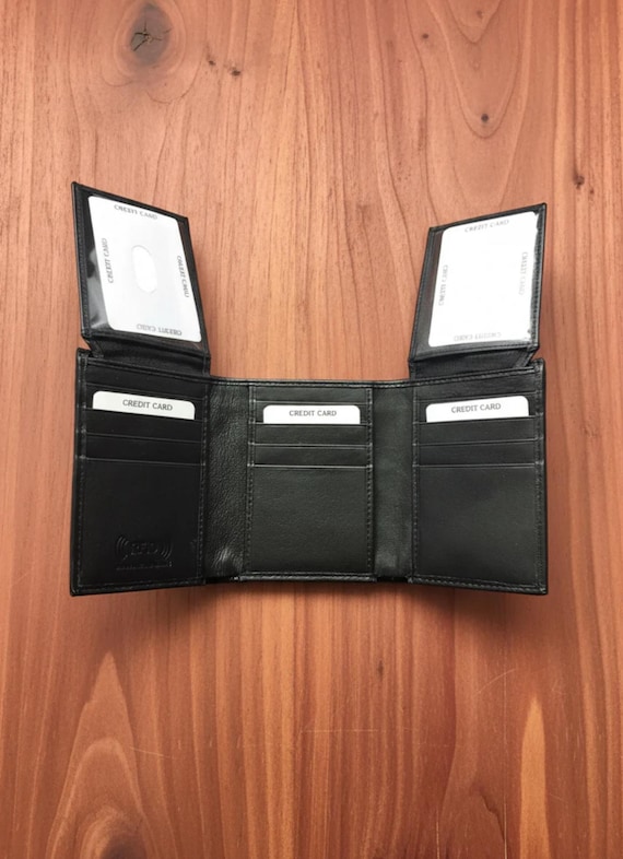 Cowhide Leather Trifold Wallet with RFID Protected