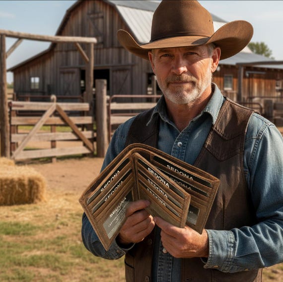 Vintage Buffalo Leather Hipster Wallet with 20 card slots