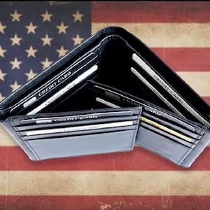 Fourfold Leather Wallet with 16 Card Slots