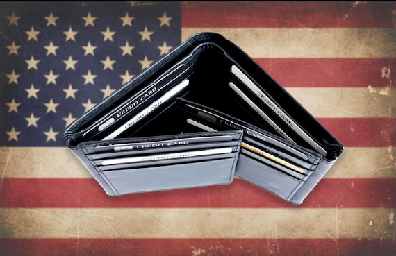 Fourfold Leather Wallet with 16 Card Slots