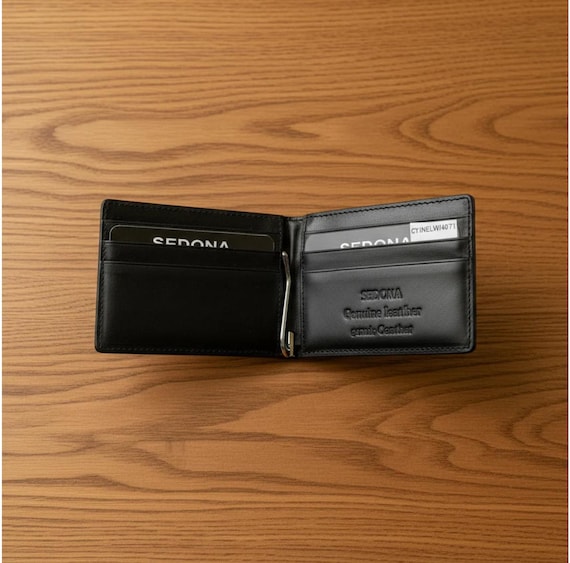 Leather Money clip Wallet with RFID Protection