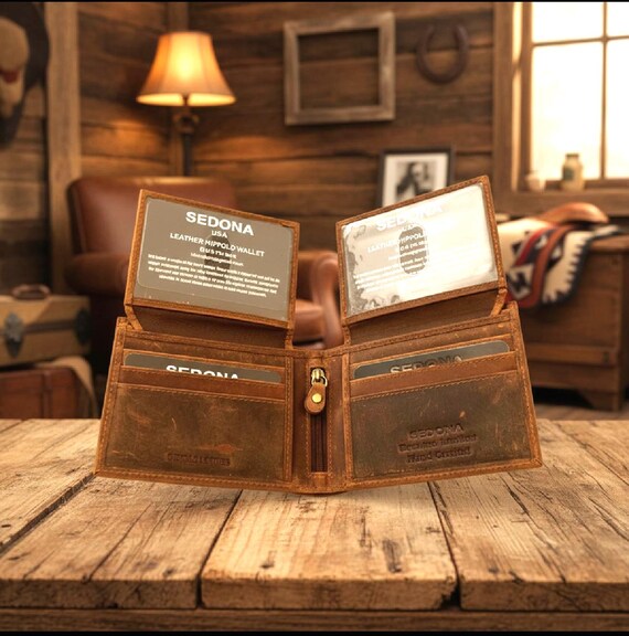 SEDONA® Buffalo Leather Wallet with double sided flap