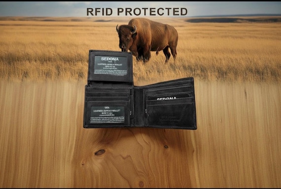 Bifold Leather RFID Wallet with 2 ID Windows