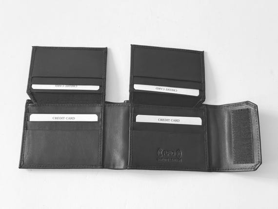 RFID Bifold Leather Wallet with Self Fasten Closure