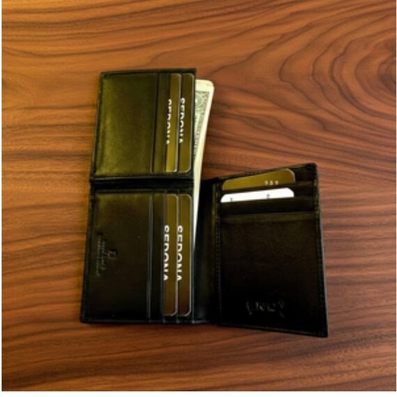 Buffalo leather L-Shaped Wallet with RFID Protection, 9 card slots