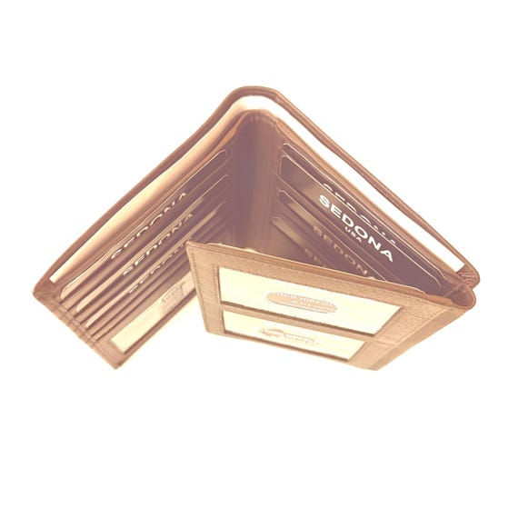 Cowhide Leather Hipster Trifold Wallet