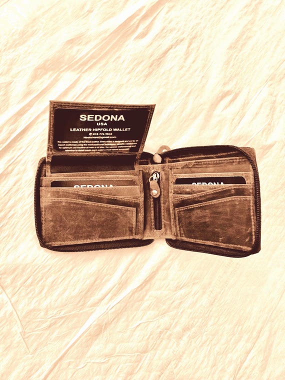 Handcrafted Buffalo Leather Bifold Wallet – RFID Protected, Removable ID Window
