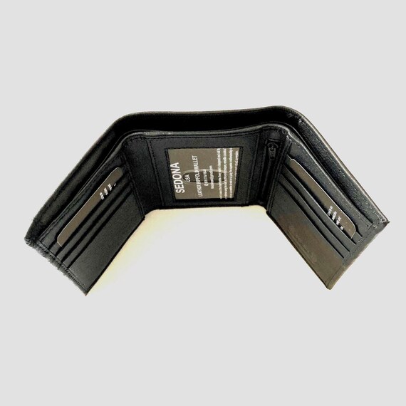 RFID Protected Trifold  Leather Wallet with Pullout Card Case and Zipper