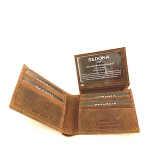SEDONA® Brieftasche aus Büffelleder mit Sichtfenstern und 8 Kartenfächern im Vintage-Look
