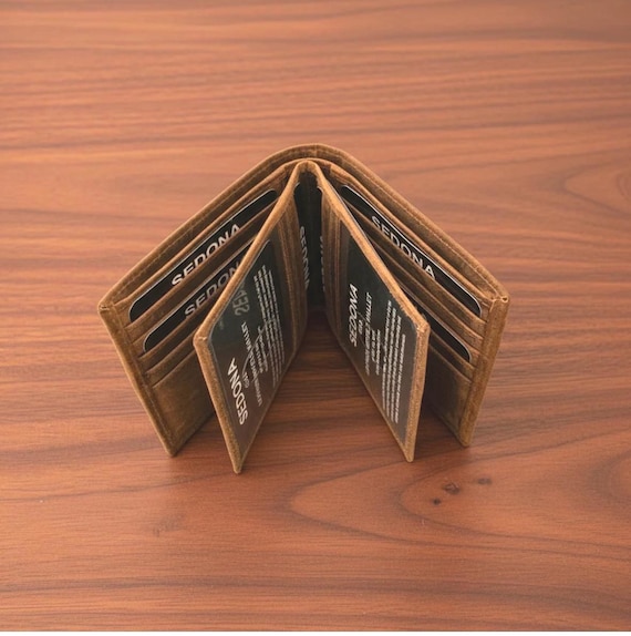 Buffalo Leather Hipster Wallet with Two Center Flaps