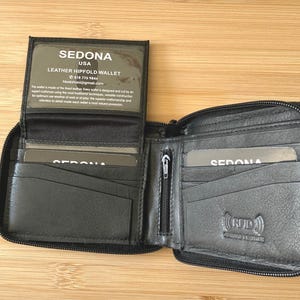 Cartera SEDONA® con cremallera y protección RFID, piel de vacuno