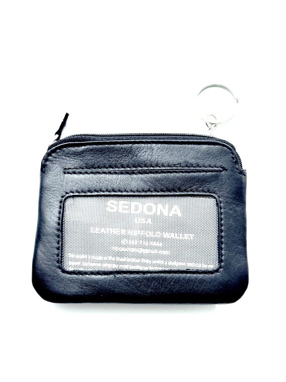 SEDONA® Leather Coin Purse with ID Window, Key Ring