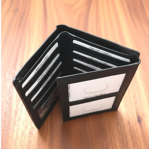 Cowhide Leather Hipster Wallet in Trifold design