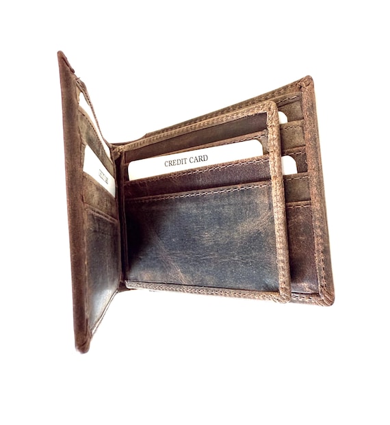 RFID Protected Buffalo Leather Wallet with center flap