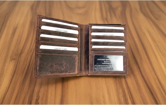Buffalo Leather Hipster Bifold Wallet