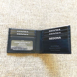 SEDONA® Simple bifold leather wallet with 6 card slots and single ID window