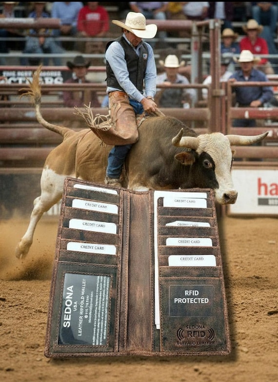 Long Rodeo Wallet Buffalo Leather RFID Safe