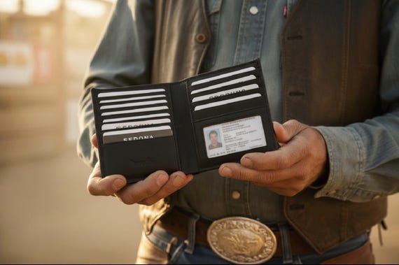 Cowhide Leather Wallet with 16 card slots