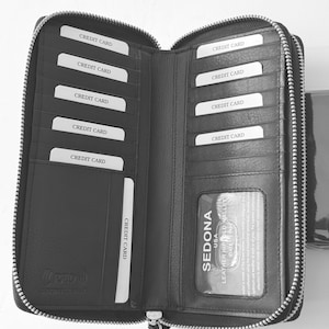 Cartera de mano con doble cierre y protección RFID SEDONA®