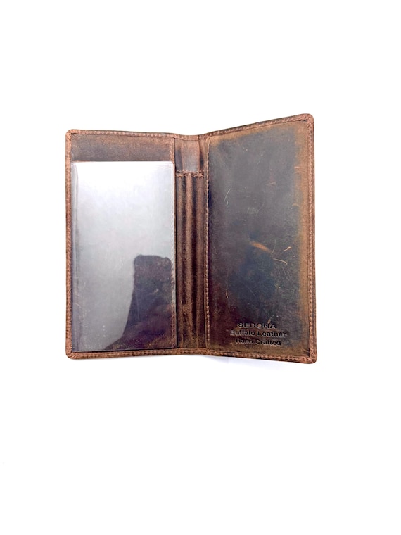 SEDONA® Check Book Cover, Buffalo Leather