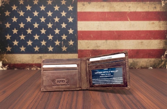 Buffalo Leather Wallet with RFID Protection