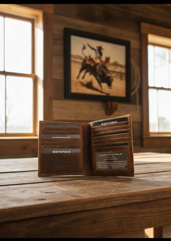 Buffalo Leather Hipster Bifold Wallet with RFID Protection