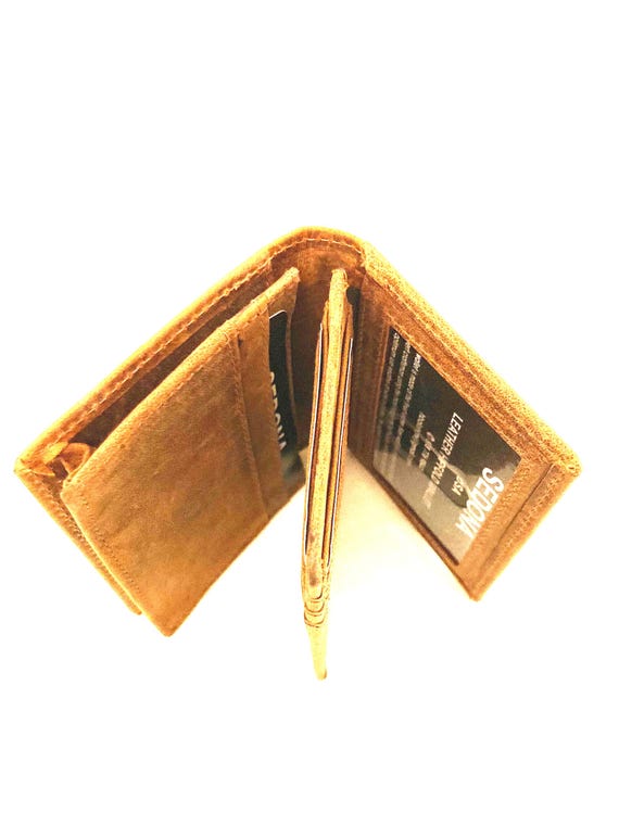 SEDONA® Buffalo Leather Business Card Case with center flap