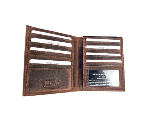 SEDONA® Hipster Bifold Wallet Buffalo Leather RFID Protection